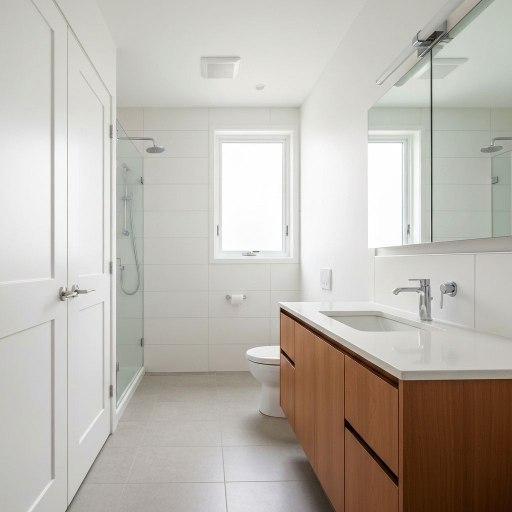 Modern bathroom with doors